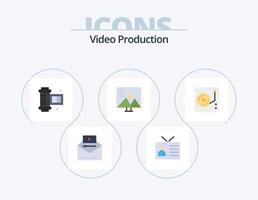 Video Production Flat Icon Pack 5 Icon Design. photo editing. image editing. retro television. altering image. camera roll film vector