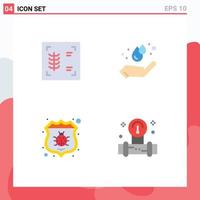 Modern Set of 4 Flat Icons and symbols such as chest protect earth day hand manometer Editable Vector Design Elements