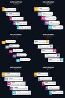 Vector 6 Infographics Pack Presentation slide template 5 Steps cycle diagrams and timelines