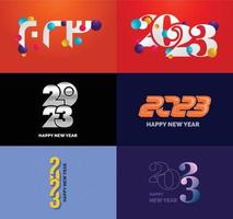 Big Set of 2023 Happy New Year logo text design 2023 number design template vector