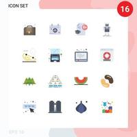 16 iconos creativos signos y símbolos modernos de tecnología de automóviles educación bot android paquete editable de elementos de diseño de vectores creativos