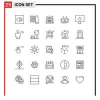 25 Creative Icons Modern Signs and Symbols of password lock web wedding love Editable Vector Design Elements