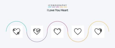 paquete de iconos de la línea del corazón 5 que incluye. bueno. informe. como vector