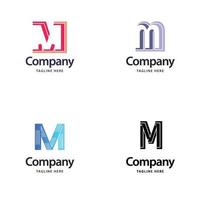 letra m diseño de paquete de logotipos grandes diseño de logotipos modernos y creativos para su negocio vector