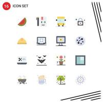 16 Universal Flat Colors Set for Web and Mobile Applications labour helmet helmet bus cap lock Editable Pack of Creative Vector Design Elements