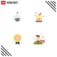 Modern Set of 4 Flat Icons and symbols such as perfume medal spray cup anchor Editable Vector Design Elements