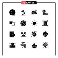 Stock Vector Icon Pack of 16 Line Signs and Symbols for cut network forest internet connection Editable Vector Design Elements