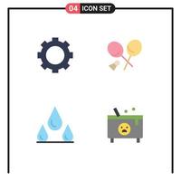 Flat Icon Pack of 4 Universal Symbols of devices weather technology sports cauldron Editable Vector Design Elements