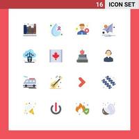 Modern Set of 16 Flat Colors and symbols such as paper marketing delete letter reject Editable Pack of Creative Vector Design Elements
