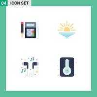 Pack of 4 creative Flat Icons of budget hand free financial light music Editable Vector Design Elements