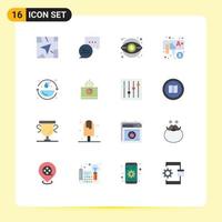 Set of 16 Modern UI Icons Symbols Signs for environment earth day marketing preschool kids Editable Pack of Creative Vector Design Elements