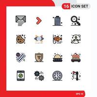 conjunto de 16 iconos modernos de la interfaz de usuario signos de símbolos para la celda de búsqueda de navidad fuera de la lupa elementos de diseño de vectores creativos editables