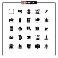 25 iconos creativos signos y símbolos modernos de la escuela lápiz configuración dulce equipo elementos de diseño vectorial editables vector