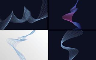 Collection of geometric minimal lines pattern set vector