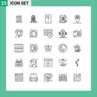 Editable Vector Line Pack of 25 Simple Lines of reject office appliances employee side Editable Vector Design Elements