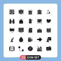 25 iconos creativos signos y símbolos modernos de café estudio negocio edificio chino elementos de diseño vectorial editables vector