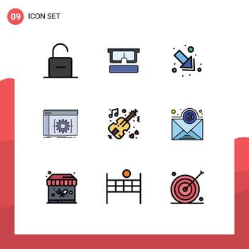 Stock Vector Icon Pack of 9 Line Signs and Symbols for marriage developer eye coding api Editable Vector Design Elements