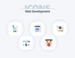 desarrollo web paquete de iconos planos 5 diseño de iconos. recuperación. estadísticas web. web. grafico. gráfico vector