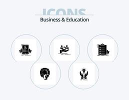 Business And Education Glyph Icon Pack 5 Icon Design. health. profile. share. hr. employee vector