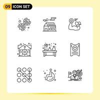 9 Creative Icons Modern Signs and Symbols of lab experiment muscle chemistry real Editable Vector Design Elements