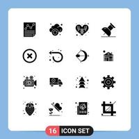 paquete de iconos de vector de stock de 16 signos y símbolos de línea para elementos de diseño de vector editables de marcador básico de tecnología cancelada de flecha