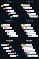 Vector 6 Infographics Pack Presentation slide template 5 Steps cycle diagrams and timelines