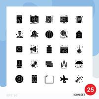 conjunto de 25 iconos de interfaz de usuario modernos signos de símbolos para elementos de diseño vectorial editables de escritorio eficientes de libros de energía empresarial vector