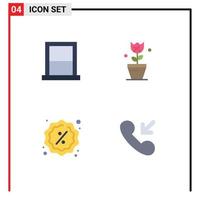 4 Thematic Vector Flat Icons and Editable Symbols of appliances badge home easter sale Editable Vector Design Elements