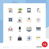 16 Thematic Vector Flat Colors and Editable Symbols of safe finance transport time clipboard Editable Pack of Creative Vector Design Elements
