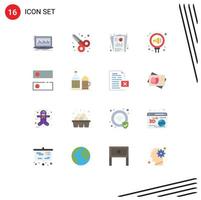 Modern Set of 16 Flat Colors and symbols such as reputation public analysis pr seo report Editable Pack of Creative Vector Design Elements