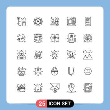 Set of 25 Vector Lines on Grid for coding files skills document candidate Editable Vector Design Elements