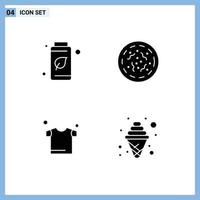 Modern Set of 4 Solid Glyphs Pictograph of bottle drying green spooky craving Editable Vector Design Elements