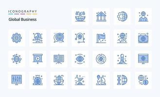 25 Global Business Blue icon pack vector