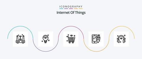 Internet Of Things Line 5 Icon Pack Including internet. card. iot. wifi. internet of things vector