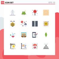 Set of 16 Modern UI Icons Symbols Signs for beetle reader candy password finger Editable Pack of Creative Vector Design Elements