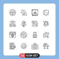 Modern Set of 16 Outlines and symbols such as plump navigation application location compass Editable Vector Design Elements