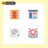4 Flat Icon concept for Websites Mobile and Apps tech carbon computer internet co Editable Vector Design Elements