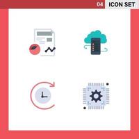 4 Universal Flat Icon Signs Symbols of report information analytics business safety Editable Vector Design Elements