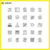 25 Universal Line Signs Symbols of system weather ecommerce thermometer setting Editable Vector Design Elements