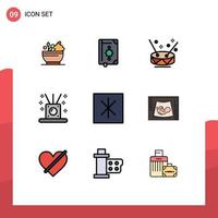 9 Creative Icons Modern Signs and Symbols of fridge spa bookmark relaxing party Editable Vector Design Elements