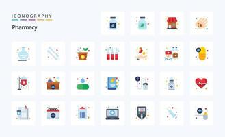 25 Pharmacy Flat color icon pack vector