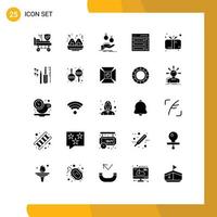 Modern Set of 25 Solid Glyphs and symbols such as baby user currency sidebar interface Editable Vector Design Elements