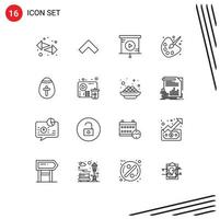 Universal Icon Symbols Group of 16 Modern Outlines of holidays egg business easter egg education Editable Vector Design Elements