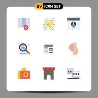 Group of 9 Modern Flat Colors Set for ui seo communication search html Editable Vector Design Elements