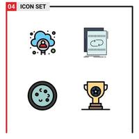 4 Filledline Flat Color concept for Websites Mobile and Apps account bacteria user loop education Editable Vector Design Elements
