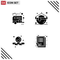 Pictogram Set of Simple Solid Glyphs of camp remove transport magic web Editable Vector Design Elements