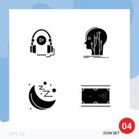 User Interface Solid Glyph Pack of modern Signs and Symbols of language gym education human moon Editable Vector Design Elements
