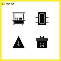 Modern Set of 4 Solid Glyphs and symbols such as drink career stand devices pyramid Editable Vector Design Elements