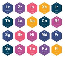 20 Preiodic table of the elements Icon Pack Design vector