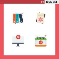 4 Universal Flat Icon Signs Symbols of archive gadget seeds spring monitor Editable Vector Design Elements